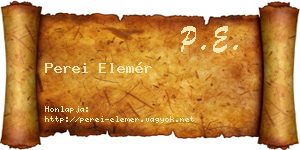 Perei Elemér névjegykártya